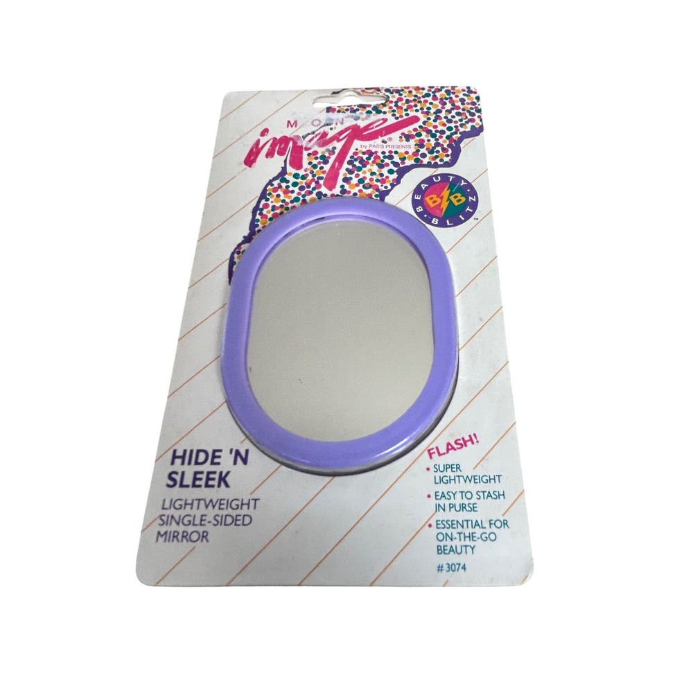 Vintage Mon Image Hide 'N Sleek Single Sided‎ Mirror Purple New in Package